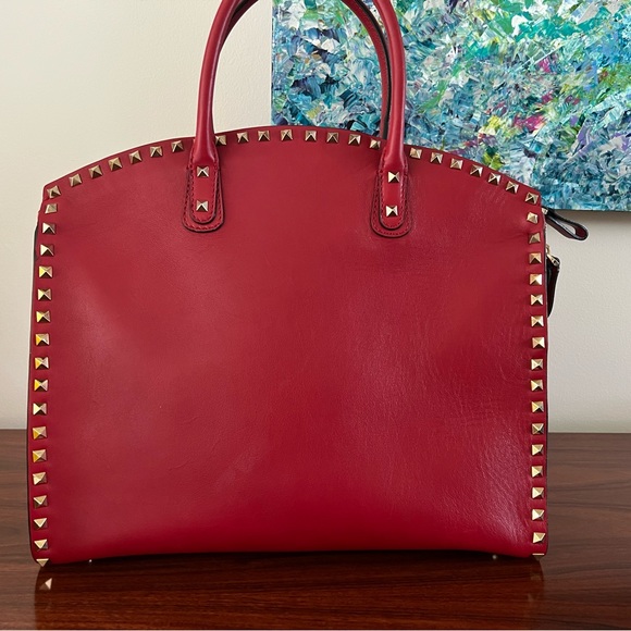 Valentino Rockstud Exec Dome Vitello Bag - Picture 3 of 8